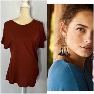 Peruvian Connection • Persephone top Cotton Modal Draped Gathered Asymmetrical